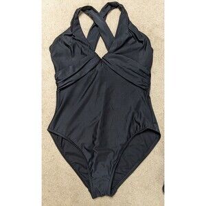 MIRACLESUIT Black Underwire Criss-Cross Back One-Piece Tummy Control Swimsuit 16